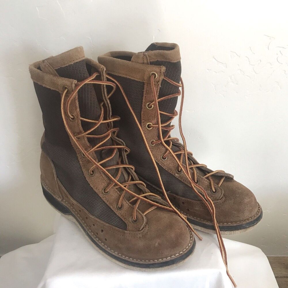 Danner River Gripper Felt Bottom Wading Fishing Boots Leather Mesh Men 6 M Brown